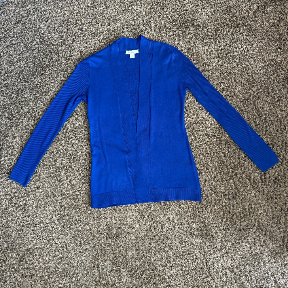 Liz Claiborne size medium, electric blue open cardigan